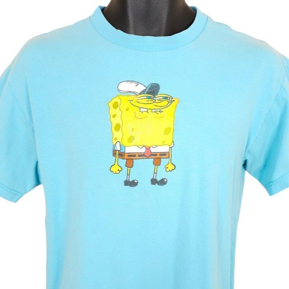 SpongeBob SquarePants T Shirt Mens Size Medium Blue Nickelodeon Cartoon